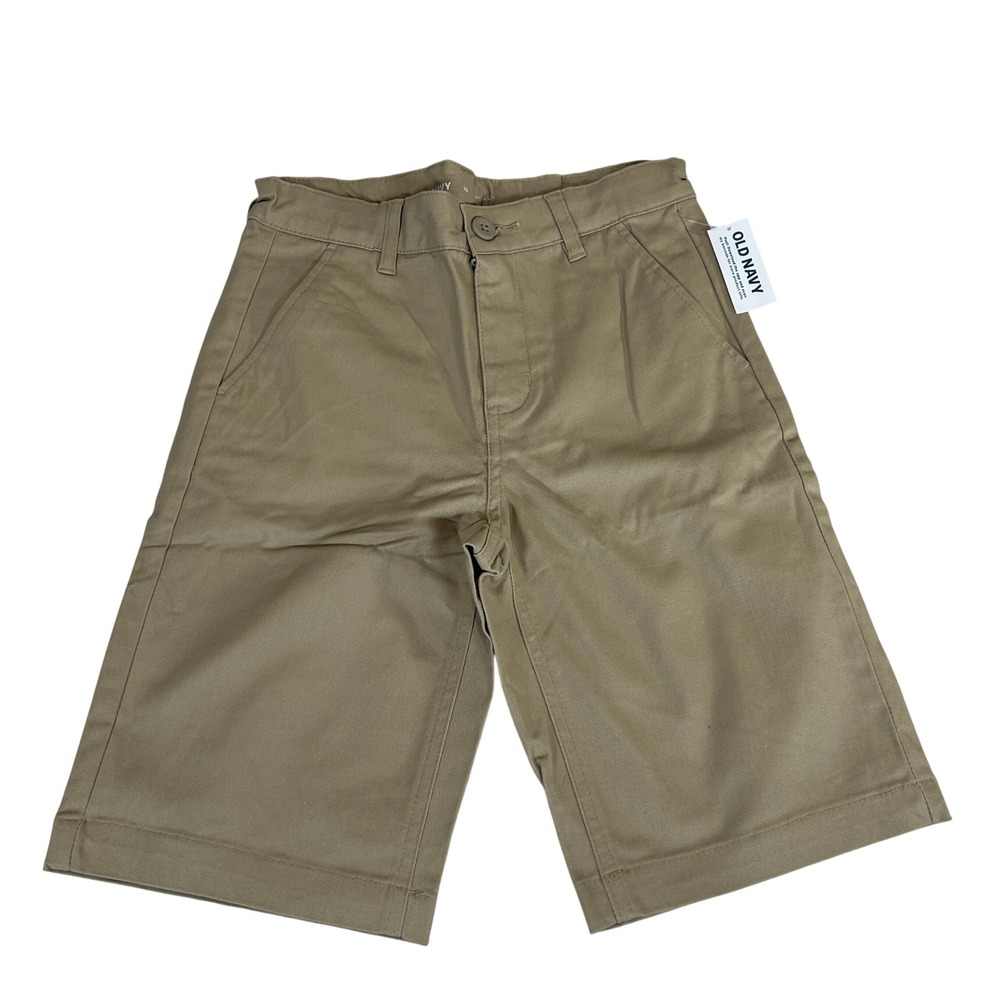 Old Navy Boys Khaki Chino Shorts Built-In Flex Adjustable Waist Size 10 NWT